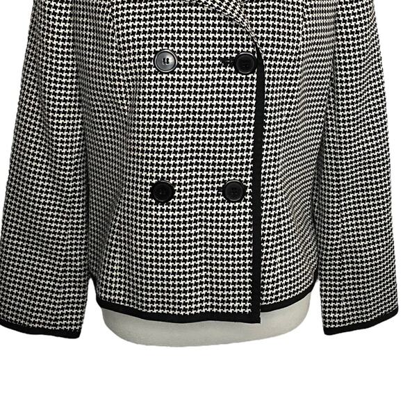 Vintage Talbots Houndstooth Plaid Blazer Black Wool Jacket 12P Preppy Academia - Picture 8 of 15